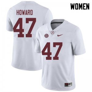 NCAA Women's Alabama Crimson Tide #47 Chris Howard Stitched College 2018 Nike Authentic White Football Jersey EK17U22HC